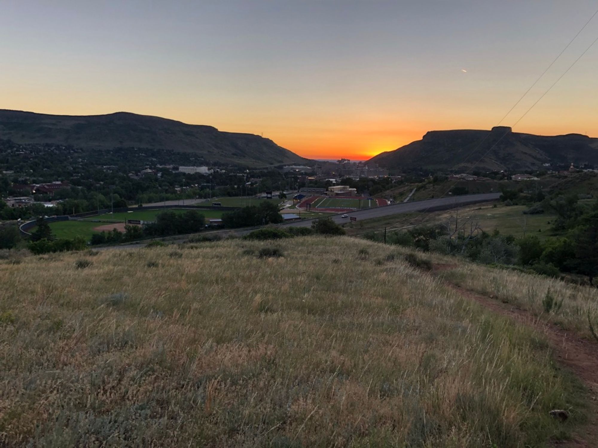 The sunset view from our very legal camping spot.